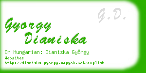 gyorgy dianiska business card